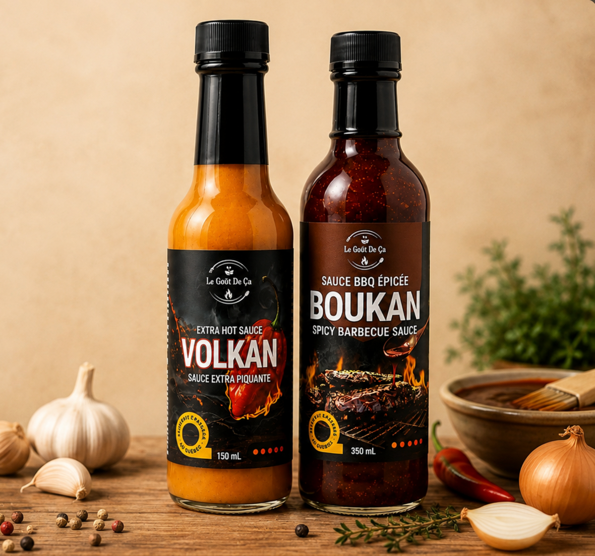 Sauces et marinades haïtiennes Le Goût de Ça, préparées au Québec